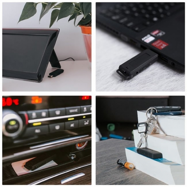 Stick USB de Memorie Spion cu Inregistrare 384kbps, Functie de Activare Vocala, Memorie Interna 8Gb - 564 de ore - Model Profesional [2]