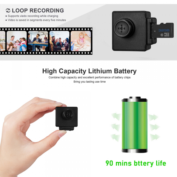 Camera Video Spy Portabila cu Rezolutie FULL HD, 128GB, Alimentare Permanenta [4]