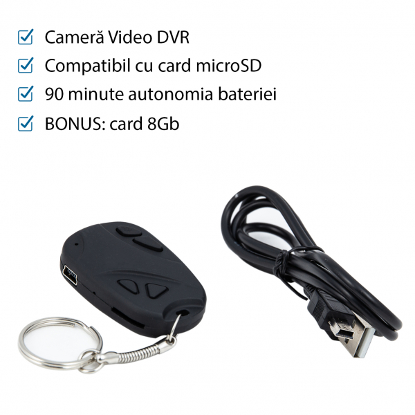Camera Video Spion Ascunsa in Breloc Telecomanda Auto 8GB [2]