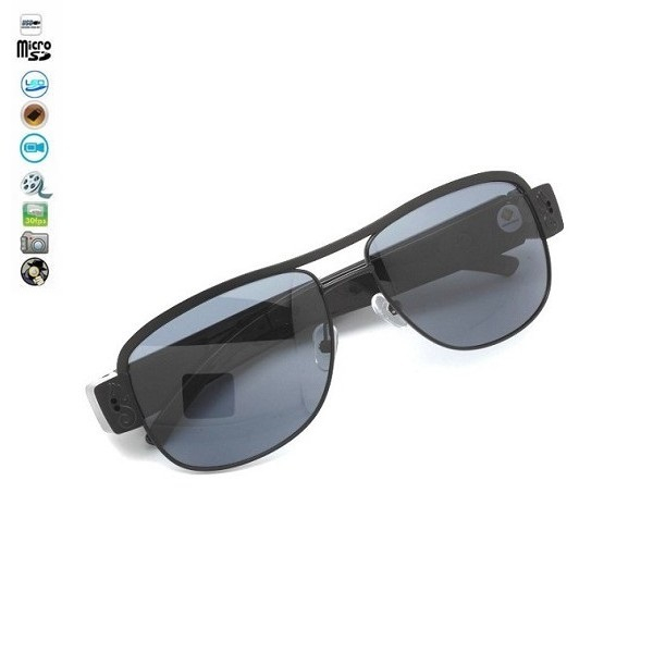 Minicamera video spy camuflata in ochelari de soare, card microSD 32Gb [3]