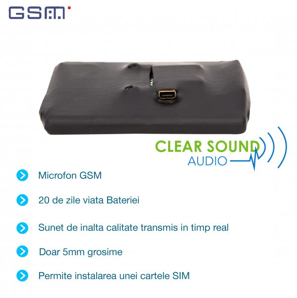 Microfon GSM Spion Profesional cu Autonomie 20 de Zile | Ascultare în Timp Real de pe Telefon [2]