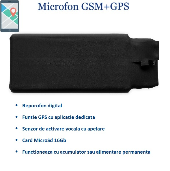 Microfon Spy Hibrid Profesional | Microfon GSM cu Activare Vocala + Reportofon 2750 Ore + GPS [2]