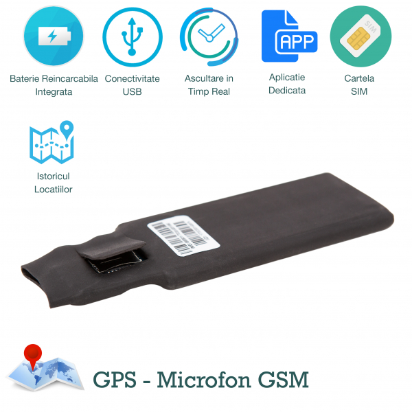 Mini Gps Tracker Profesional, Autonomie 30 Zile, Functie de Microfon Gsm [1]