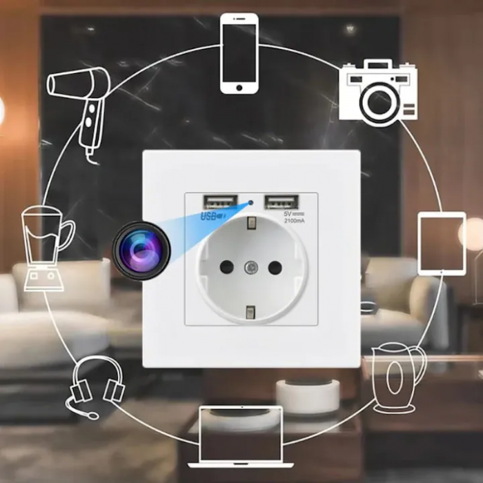 Priza cu Camera Spion Integrata Wi-Fi, Full HD și Senzor Mișcare, CAMIP105BW [3]