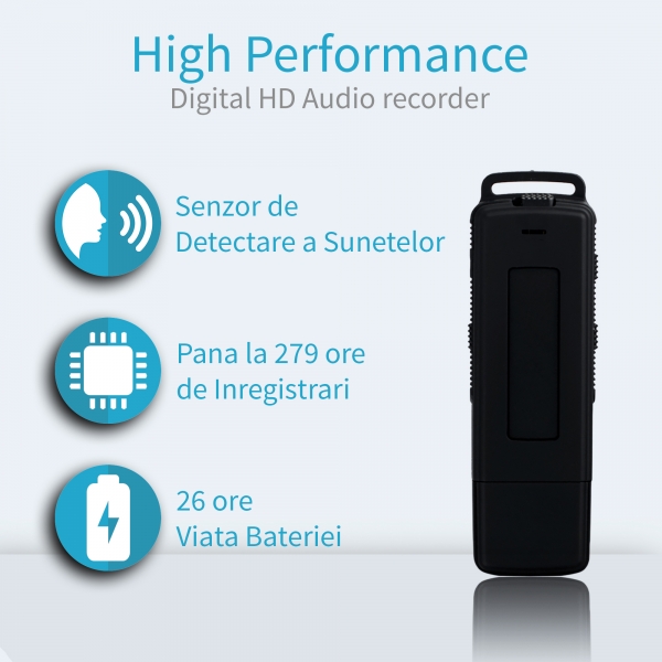 Reportofon Spion Ultra-Profesional Camuflat în Stick USB cu Activare Vocală | 4GB/282 de ore | Clear HD 384kbps/32kbps | Baterie 26 de ore | Căști Incluse | MAA-V4GB [2]