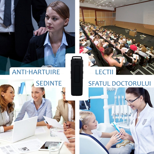 Reportofon Spion Ultra-Profesional Camuflat în Stick USB cu Activare Vocală | 8GB/564 de ore | Clear HD 384kbps/32kbps | Baterie 26 de Ore | Căști Incluse | MAA-V8GB [9]