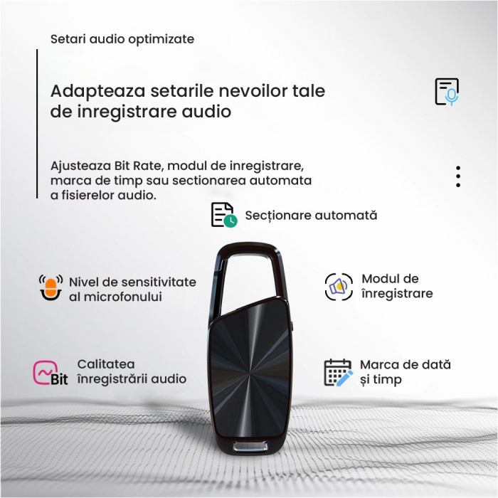 Reportofon Tip Breloc chei cu memorie 16 Gb, Autonomie 22 ore, Kelly016Gb [6]