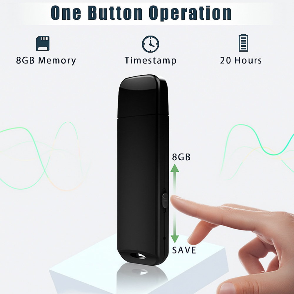 Stick USB cu Funcție de Reportofon, 8GB, Activare Vocală și Reducere Zgomot [4]