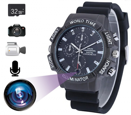Ceasuri cu Camera Spion - Camera Video Spion Integrata in Ceas de Mana cu NightVision si Rezolutie 1280x960p, Model JSIRCMP33