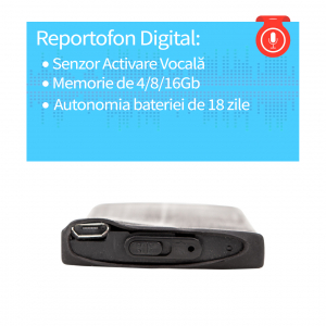 Reportofon Spion cu Activare Vocala, Memorie 8GB, 148 de Ore Stocare, autonomie 18 zile, Model BLACKBOX148AV [2]
