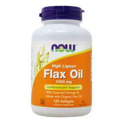 Now High Lignan Flax Oil Organic 120 softgel [1]