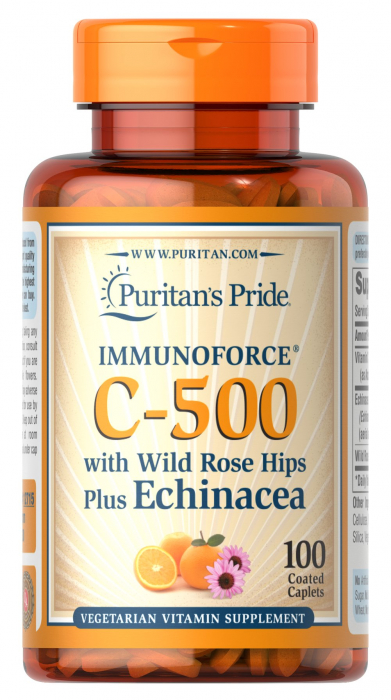 Puritan`s Pride C-500 Rose Hips & Echinacea 100 caplets [1]