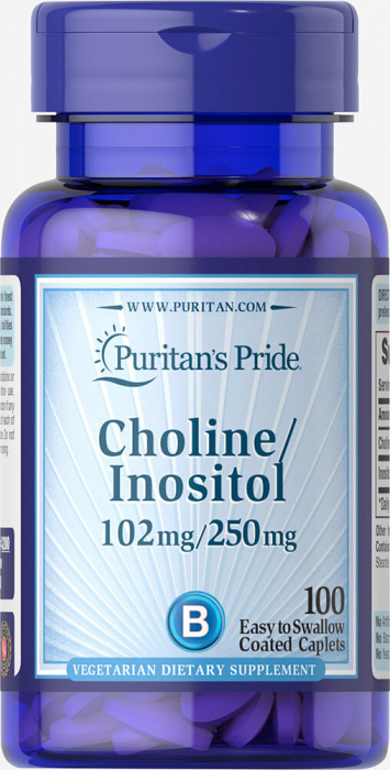 Puritan`s Pride Choline-Inositol 102 mg/250 mg 100 caplets [1]