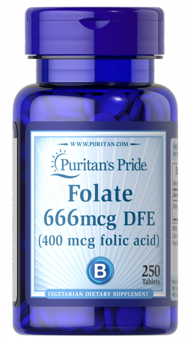 Puritan`s Pride Folate 666 mg dfe 250 tab [1]