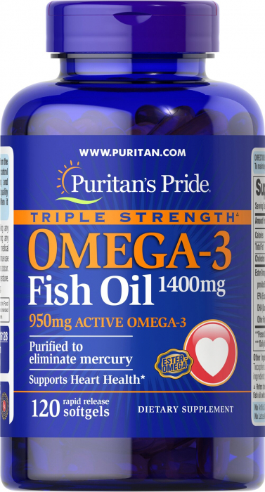 Puritan`s Pride Omega 3 Fish Oil 1360 mg 120 softgels [1]