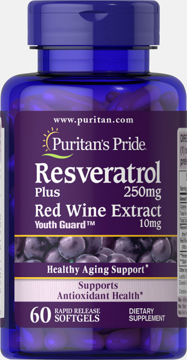 Puritan`s Pride Resveratrol 250 mg 60 softgels [1]