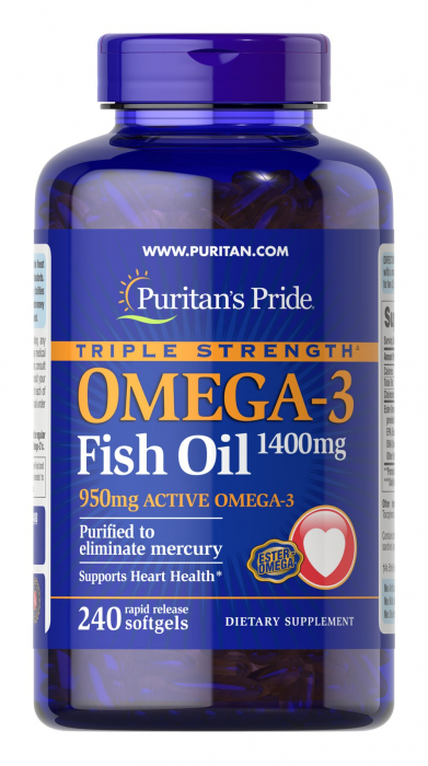 Puritan`s Pride Triple Strength Omega-3 Fish Oil 1360 mg 120 softgels [1]