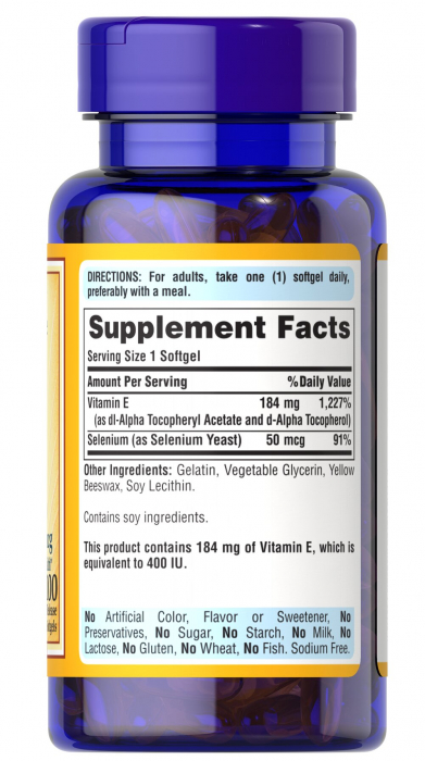 Puritan`s Pride Vitamin E 184 mg (400 IU) 100 softgels [2]