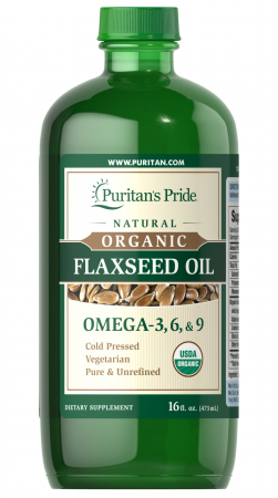 Puritan`s Pride Natural Organic Flaxseed Oil (omega 3-6-9) 473 ml [0]